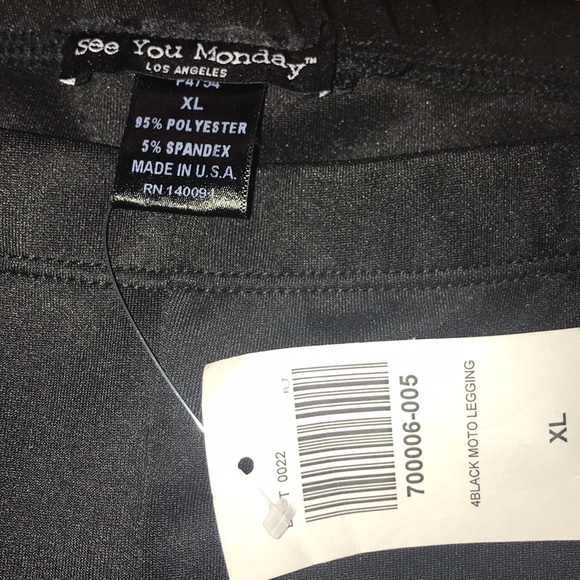 🆕 See You Monday Black Moto Legging XL - Picture 4 of 5